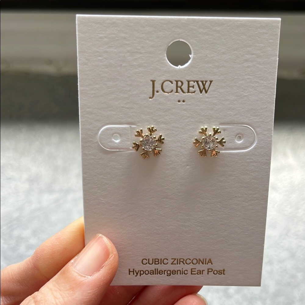 J. Crew Silver Snowflake Earrings